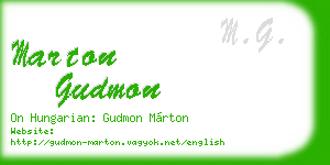 marton gudmon business card