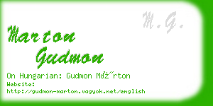 marton gudmon business card